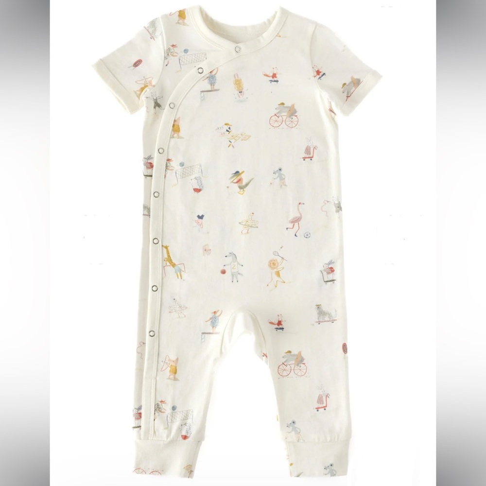 NWT Pehr Jungle Gym Short Sleeve Kimono Snap Romper